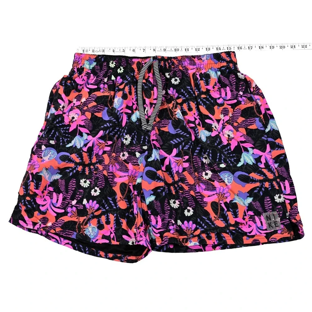 Nike Abstract Floral Swim Trunks Men's XL‎ Summer Beach Pool Lake Shorts Logo